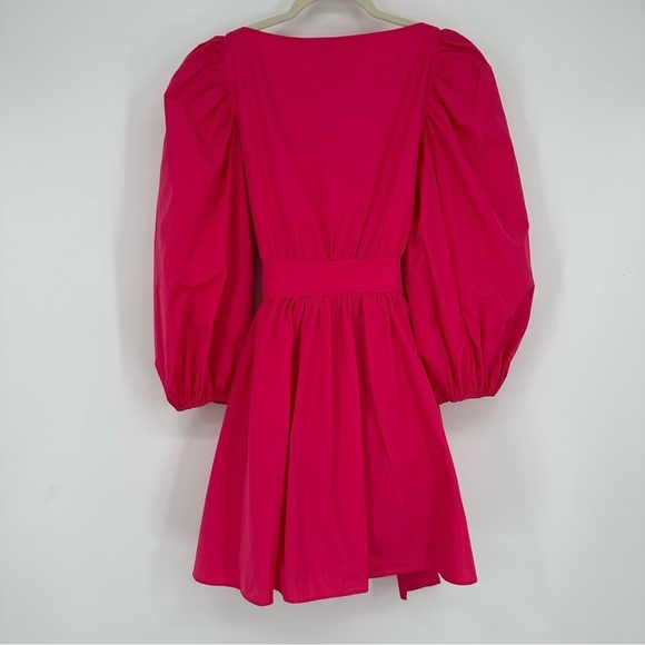 Cinq a Sept Delilah Pink Azalea Puff Sleeve Mini Dress Size 8 - Picture 8 of 9